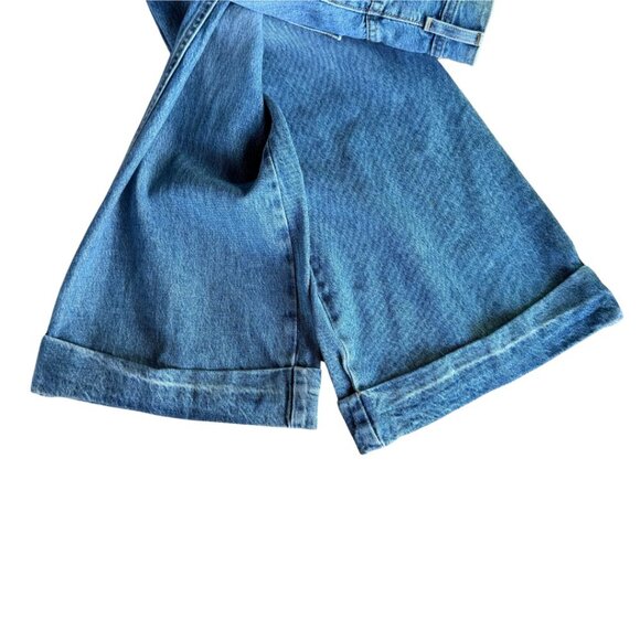 RE/DONE 70s Ultra High Rise Cuffed Bell Bottom Blue Jean Denim Womens Size 28 - Picture 6 of 9